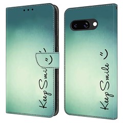 For Google Pixel 9a Case PU Leather Wallet Phone Cover with Stand - Keep Smile