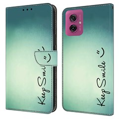 For Motorola Moto G55 5G Case PU Leather Wallet Phone Cover with Stand - Keep Smile