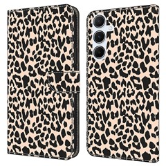 For Samsung Galaxy A36 5G / A56 5G Case Pattern Printed Protective Cover TPU+PU Leather Flip Phone Case - Leopard Print