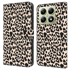 For Xiaomi 14T Case Pattern Printed Protective Cover TPU+PU Leather Flip Phone Case - Leopard Print