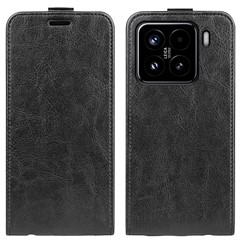 For Xiaomi 15 Case with Card Slots Vertical Flip Leather Phone Cover - Black