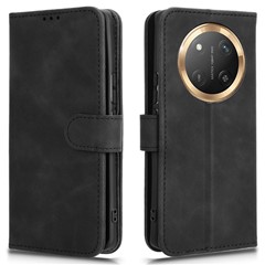 For Honor X60 Pro 5G / Magic7 Lite 5G / X9c 5G Leather Case Skin-Feel Anti-Drop Wallet Flip Phone Cover - Black