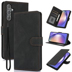 For Samsung Galaxy A26 5G Case PU Leather Phone Cover with Wallet Stand View - Black