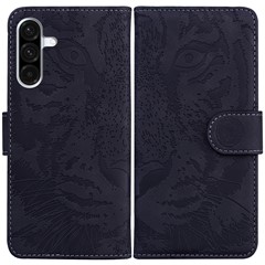 For Samsung Galaxy A17 5G / A17 4G / A26 5G Case Tiger Imprint Leather Wallet Phone Cover - Black