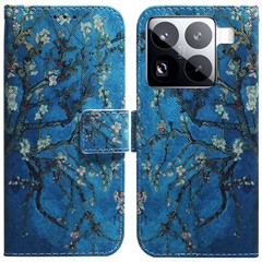 For Xiaomi 15 Pro Wallet Case Pattern Print Leather Phone Cover - Apricot Flowers