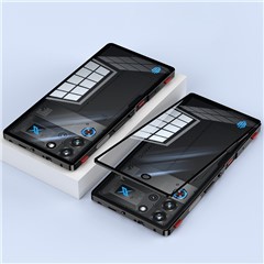 For ZTE nubia Red Magic 10 Pro 5G Case Metal Frame Glass Back Phone Cover with Game Shoulder Key - Black