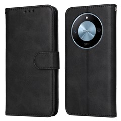 For Honor X60 5G Case Wallet PU Leather Folio Flip Phone Cover - Black
