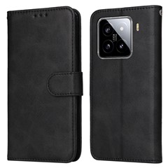 For Xiaomi 15 Case Wallet PU Leather Folio Flip Phone Cover - Black