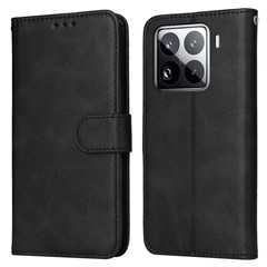 For Xiaomi 15 Pro Case Wallet PU Leather Folio Flip Phone Cover - Black