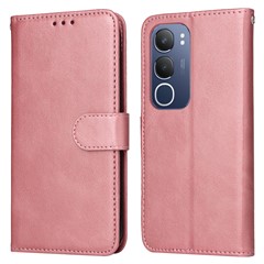 For vivo Y29 5G / Y19s 4G Case Wallet PU Leather Folio Flip Phone Cover - Pink