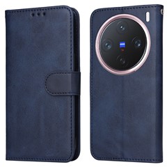For vivo X200 Pro mini 5G Case Wallet PU Leather Folio Flip Phone Cover - Blue