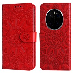 For Honor Magic7 Pro 5G Case Sunflower Imprint Leather Wallet Phone Cover - Red