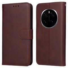 For Honor Magic7 Pro 5G Case Wallet PU Leather Folio Flip Phone Cover - Brown
