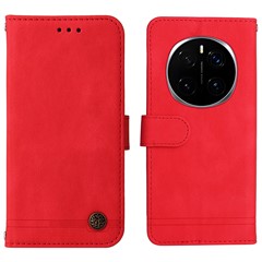 For Honor Magic7 Pro 5G Leather Wallet Cases Skin Touch Phone Cover Stand with Strap - Red