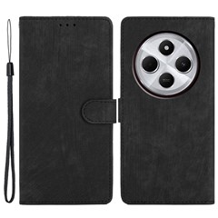 For Xiaomi Redmi A4 5G Case with Card Clots Skin-Touch PU Leather Phone Cover Stand - Black