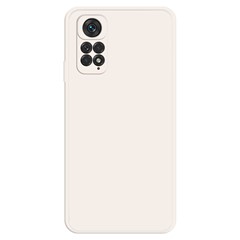 TPU Case for Xiaomi Redmi Note 11 4G (Qualcomm) / Note 11S 4G, Microfiber Lining Rubberized Straight Edge Phone Back Cover - Beige
