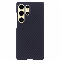 X-LEVEL For Samsung Galaxy S25 Ultra Magnetic Case Ultra-Thin PC Hard Phone Cover Carbon Fiber Texture - Black