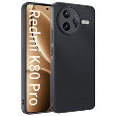 For Xiaomi Poco F7 Ultra 5G / Redmi K80 Pro 5G Case PU Leather Coated PC+TPU Anti-Drop Phone Cover - Black