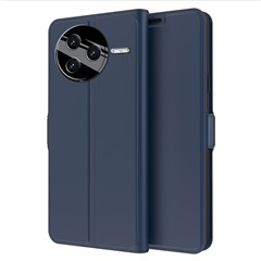 For Xiaomi Poco F7 Pro 5G / Redmi K80 5G Case Shockproof TPU Inner Shell Leather Phone Cover Card Slot - Blue