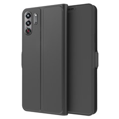 For ZTE nubia Red Magic 10 Pro 5G Case Shockproof TPU Inner Shell Leather Phone Cover Card Slot - Black