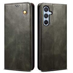 For Samsung Galaxy A26 5G Case Crazy Horse Texture Waxy Leather Wallet Stand Phone Cover - Green