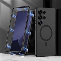 GKK For Samsung Galaxy S24 Ultra Magnetic Case Hard PC Phone Back Cover Magnetic Installation - Black