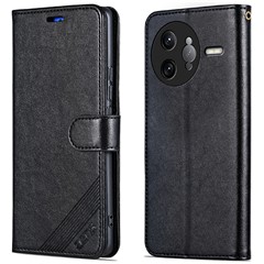 AZNS For Xiaomi Poco F7 Ultra 5G / Redmi K80 Pro 5G Case Anti-Scratch PU Leather Stand Wallet Phone Cover - Black
