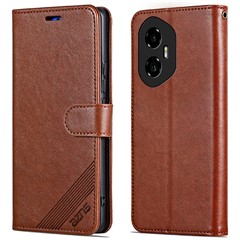 AZNS For Honor 300 Case Anti-Scratch PU Leather Stand Wallet Phone Cover - Brown