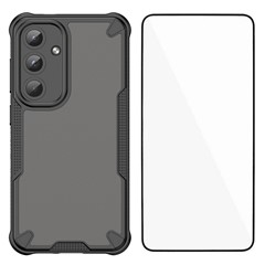 WANLONFENG MFFJ Series For Samsung Galaxy S25+ Case Anti Drop TPU Phone Back Cover with Screen Film - Black