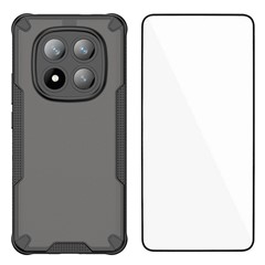 WANLONFENG MFFJ Series For Xiaomi Redmi Note 14 Pro+ 5G Case Anti Drop TPU Phone Back Cover with Screen Film - Black