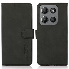 KHAZNEH For Motorola Moto G17 Power 4G / G17 4G / G15 4G  /  G05 4G Stand Case PU Leather Wallet Phone Cover - Black