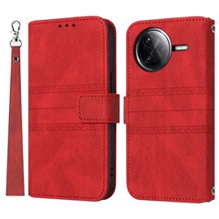 For Xiaomi Poco F7 Ultra 5G / Poco F7 Pro 5G / Redmi K80 5G / K80 Pro 5G Case Wallet Skin-Touch Leather Imprinted Phone Cover - Red