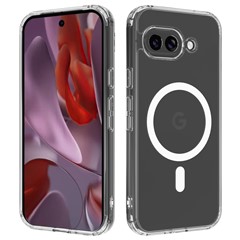 For Google Pixel 9a Clear Case TPU+Acrylic Magnetic Phone Cover