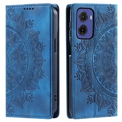Style-010 For Motorola Moto G05 4G Case Magnetic Closing Leather Phone Cover Pattern Imprinted - Blue