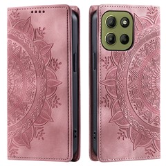 Style-010 For Motorola Moto G15 4G Case Magnetic Closing Leather Phone Cover Pattern Imprinted - Rose Gold