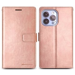 SIMPLY ROAR For iPhone 16 Pro Max Leather Case Wallet Flip Stand Phone Cover - Pink