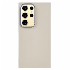 For Samsung Galaxy S25 Ultra Case Leather Textured TPU Shockproof Phone Cover - White