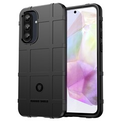 For Samsung Galaxy A56 5G / A36 5G Case Grid Design Soft TPU Scratch-Proof Phone Cover - Black