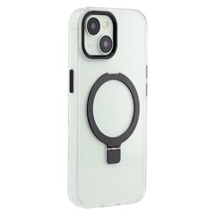 For iPhone 15 Case Compatible with MagSafe Kickstand TPU + PC Clear Phone Cover - Black