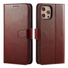 For iPhone 13 Pro Max Case Stand Card Holder Wallet Leather Phone Cover - Brown