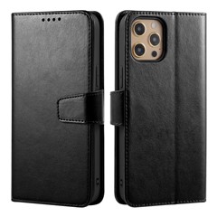 For iPhone 13 Pro Case Stand Card Holder Wallet Leather Phone Cover - Black