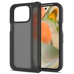 For Google Pixel 9 Pro Fold 5G Case Skin Touch TPU Frame Acrylic Back Phone Cover - Black