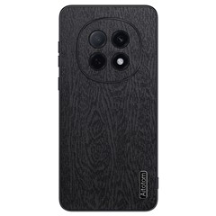 For Oppo F29 Pro 5G (Global) / A5 Pro 5G (China) Case Wood Texture PU Leather Coated PC TPU Phone Cover - Black