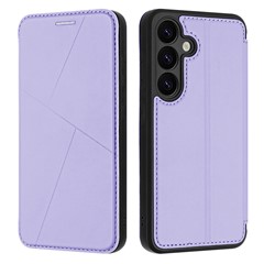 For Samsung Galaxy A34 5G Case Magnetic Closure Card Slot Leather Flip Phone Cover - Purple
