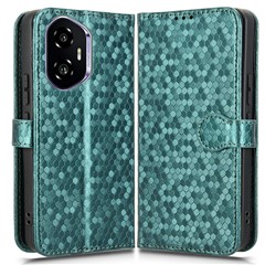 For Honor 300 Wallet Case Dot Pattern Imprint PU Leather Phone Cover - Green