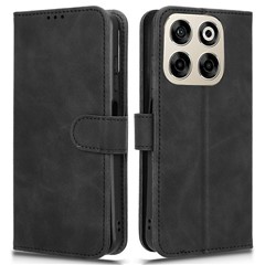 For ZTE Blade V70 Leather Case Skin Feel Anti Drop Wallet Flip Phone Cover - Black