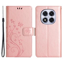 For Xiaomi Redmi Note 14 Pro+ 5G Case PU Leather Phone Wallet Cover with Strap - Rose Gold