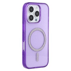 For iPhone 16 Pro Max Case Compatible with MagSafe 2.0mm PC + TPU Glitter Phone Cover - Purple