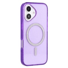 For iPhone 16 Case Compatible with MagSafe 2.0mm PC + TPU Glitter Phone Cover - Purple