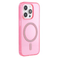 For iPhone 14 Pro Max Case Compatible with MagSafe 2.0mm PC + TPU Glitter Phone Cover - Pink
